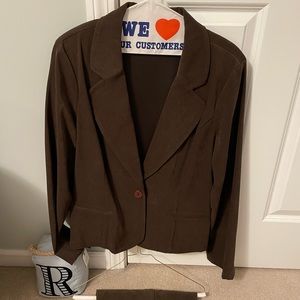 349. EUC AGB Brown Comfy Microsuede feel Blazer, Size 16